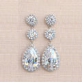 Sparkling Water Drop Zircon Bridal Earrings For Women Romantic Wedding Jewelry view 2