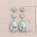Sparkling Water Drop Zircon Bridal Earrings For Women Romantic Wedding Jewelry view 3