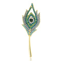 Alloy Rhinestone Peacock Feather Brooch For Suit Lapel Decoration view 5
