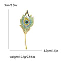 Alloy Rhinestone Peacock Feather Brooch For Suit Lapel Decoration view 6
