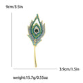 Alloy Rhinestone Peacock Feather Brooch For Suit Lapel Decoration view 4