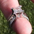 Creative Square Zircon Alloy Wedding Ring For Women, Fashion Finger Jewelry Accessory view 2