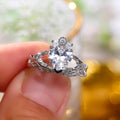Romantic Hands Holding Heart Shaped Zircon Ring For Women, Valentine's Day Gift Accessory view 2