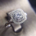 Copper Micro Pave Silver Color Zircon Ring For Women Creative Birthday Gift Jewelry view 3