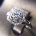 Copper Micro Pave Silver Color Zircon Ring For Women Creative Birthday Gift Jewelry view 1