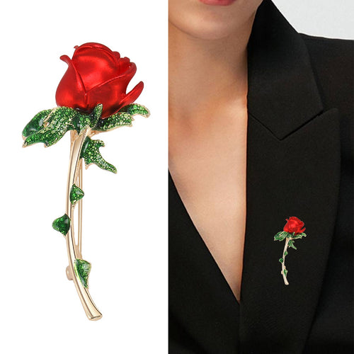 Alloy Rose Flower Brooch Pin For Fashion Apparel And Gifts
