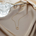 Exaggerated Minimalist Irregular Round Necklace For Women Trendy Circle Pendant Collarbone Chain view 4