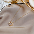 Exaggerated Minimalist Irregular Round Necklace For Women Trendy Circle Pendant Collarbone Chain view 2