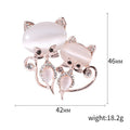 Alloy Cat Eye Stone Fox Brooch And Sweater Chain Pendant view 5