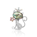 Alloy Rhinestone Shell Cat Brooch Pin For Women's Coat Accessories view 1