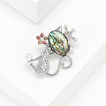 Alloy Rhinestone Shell Cat Brooch Pin For Women's Coat Accessories view 3