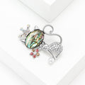 Alloy Rhinestone Shell Cat Brooch Pin For Women's Coat Accessories view 2