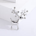 Metal Alloy Deer Brooch Pin With Faux Pearl For Banquet Apparel view 3
