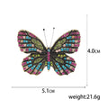 Alloy Enamel Rhinestone Butterfly Brooch Pin For Vintage Lapel view 5