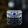 Fashion Multilayer Green Gemstone Zircon Inlaid Ring Korean Style Jewelry Ring For Women view 3