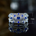 Fashion Multilayer Green Gemstone Zircon Inlaid Ring Korean Style Jewelry Ring For Women view 5