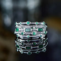 Fashion Multilayer Green Gemstone Zircon Inlaid Ring Korean Style Jewelry Ring For Women view 4