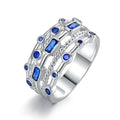 Fashion Multilayer Green Gemstone Zircon Inlaid Ring Korean Style Jewelry Ring For Women view 1