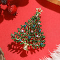 Alloy Enamel Christmas Tree Brooch Pin With Rhinestone Decoration view 2