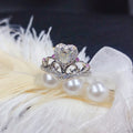 Luxury Heart Shaped Crown Ring With Simulated Diamonds, Proposal Engagement Finger Ring view 4