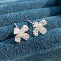 Korean Style Sweet Flower Rhinestone Stud Earrings For Women Trendy Student Ear Jewelry view 3