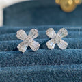 Korean Style Sweet Flower Rhinestone Stud Earrings For Women Trendy Student Ear Jewelry view 5
