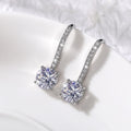 European Fashion Long Zircon Ear Hook Earrings, Micro Pave Dangle Earrings For Women view 2