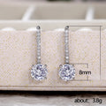 European Fashion Long Zircon Ear Hook Earrings, Micro Pave Dangle Earrings For Women view 5