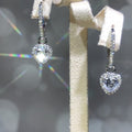 Simple Heart Shaped Zircon Drop Earrings For Women Elegant Slim Face Jewelry view 2