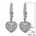 Simple Heart Shaped Zircon Drop Earrings For Women Elegant Slim Face Jewelry view 5