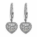 Simple Heart Shaped Zircon Drop Earrings For Women Elegant Slim Face Jewelry view 4
