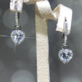Simple Heart Shaped Zircon Drop Earrings For Women Elegant Slim Face Jewelry view 1
