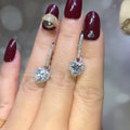 Simple Heart Shaped Zircon Drop Earrings For Women Elegant Slim Face Jewelry view 3