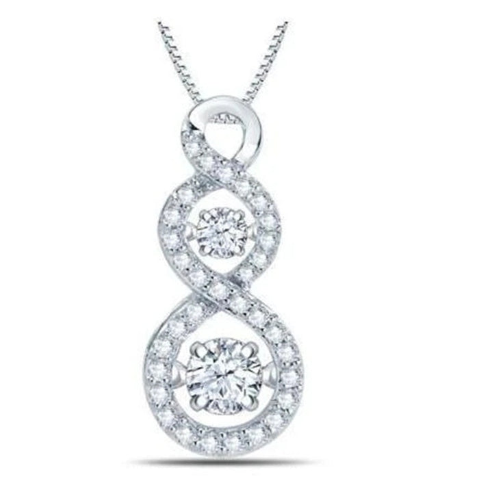 Hollow Figure Eight Cubic Zirconia Necklace, Simple Trendy Personality Pendant For Fashion Buyers