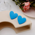 Matte Acrylic Oversized Heart Stud Earrings For Women Colorful Sweet Girl Fashion Earrings view 4