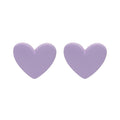Matte Acrylic Oversized Heart Stud Earrings For Women Colorful Sweet Girl Fashion Earrings view 5