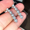 Simple Interlocking Heart Zircon Drop Earrings For Women Niche Design Elegant Dangle Jewelry view 4