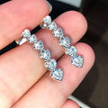Simple Interlocking Heart Zircon Drop Earrings For Women Niche Design Elegant Dangle Jewelry view 1