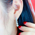 Simple Interlocking Heart Zircon Drop Earrings For Women Niche Design Elegant Dangle Jewelry view 3