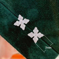 Fashion Minimalist Four Leaf Clover Zircon Stud Earrings, Elegant Flower Ear Jewelry view 5