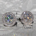 Korean Japanese New Round Super Sparkle Zircon Full Diamond Stud Earrings For Women view 4