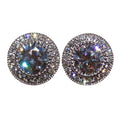 Korean Japanese New Round Super Sparkle Zircon Full Diamond Stud Earrings For Women view 5