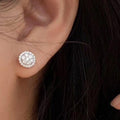 Korean Style Elegant Full Rhinestone Round Zircon Stud Earrings For Women Fashion Jewelry view 4