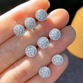 Korean Style Elegant Full Rhinestone Round Zircon Stud Earrings For Women Fashion Jewelry view 2