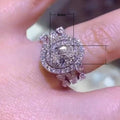 Two In One Egg Shape Zircon Stack Ring Set For Women, Korean Couple Two Piece Fashion Rings view 5