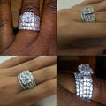 Full Zircon Stackable Ring Set For Women Wedding Anniversary Celebration Jewelry Gift view 3