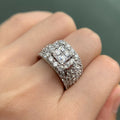 Full Zircon Stackable Ring Set For Women Wedding Anniversary Celebration Jewelry Gift view 4