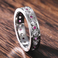 Elegant White Pink Zircon Single Row Ring, Delicate Birthday Gift Finger Ring And Tail Ring view 4