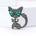 Alloy Rhinestone Cat Brooch Pin For Cardigans And Coats view 2