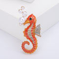 Alloy Enamel Cartoon Seahorse Brooch Pin For Ocean Theme Apparel view 2